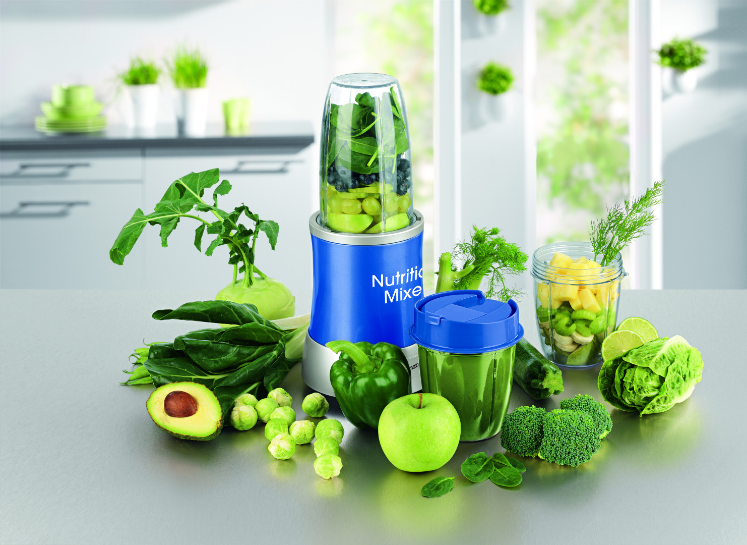 Blender de mixat și mărunțit Nutrition Mixer Plus Blue