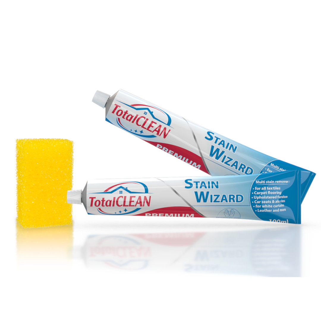Set 2 tuburi pastă pentru curățarea petelor + burete Total Clean