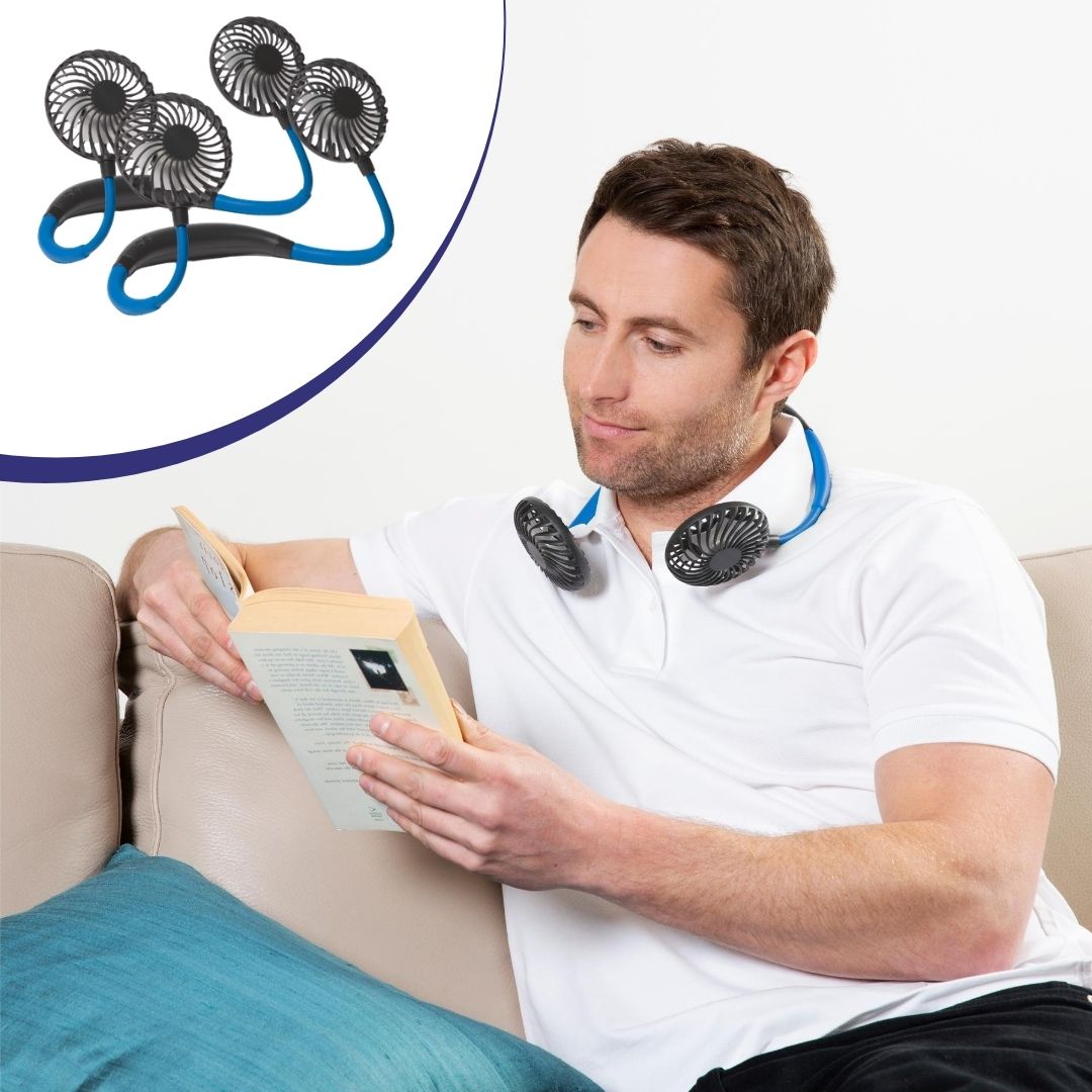 2 Mini ventilatoare portabile pentru gât Chillmax Neck Fan