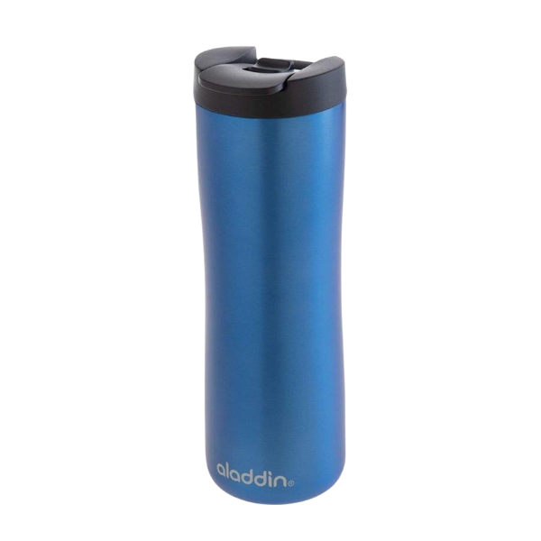 Cană termos cafea, 0.47 l, din inox, capac smart grip, albastru, Aladdin