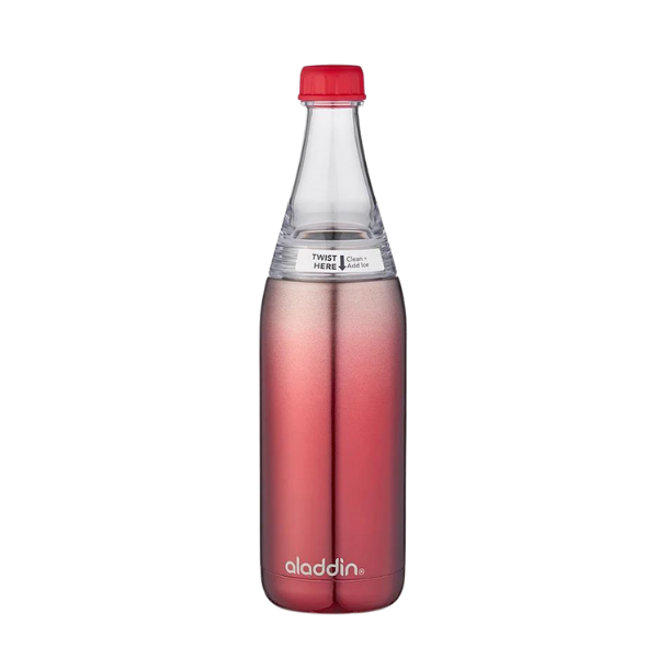 Sticlă inox cu sistem de răcire, 0.6 l, închidere ermetică, roșie, Aladdin