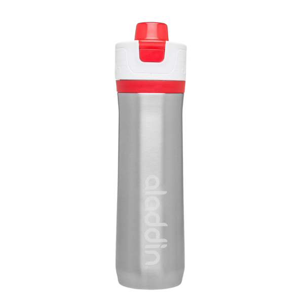 Sticlă inox, 0.6 l, capac smart grip, roșie, Aladdin