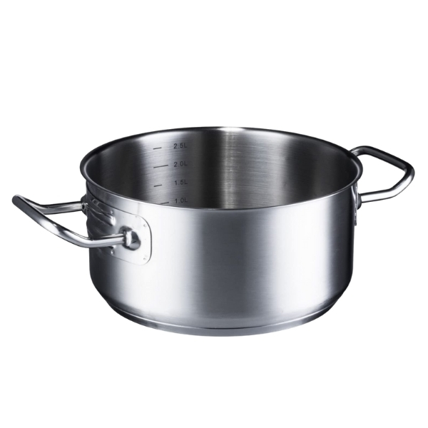 Oală din inox, diametru 20 cm, înălțime 9.5 cm, capacitate 2,6 l, Profitherm