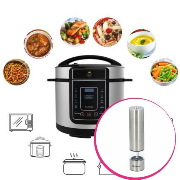 Pachet avantajos: Multicooker electric 12in1, Pressure King Pro + Râșniță Electrică CADOU