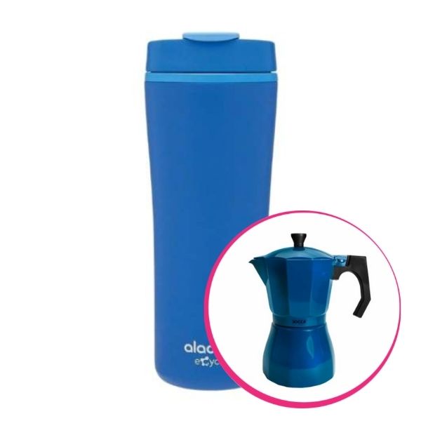 Pachet avantajos: Espressor cafea pentru aragaz + Cană termos cafea, 0.35 L