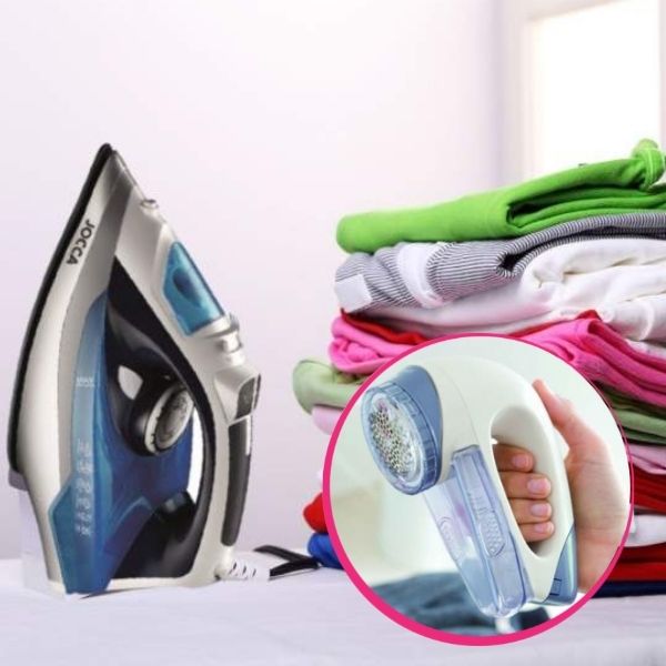 Pachet avantajos: Fier de călcat cu aburi ReFresh + Aparat electric pentru curățarea scamelor Bobble Off