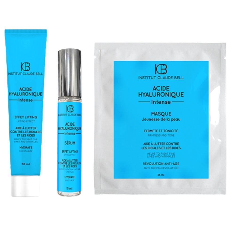 Set tratament cu acid hialuronic: ser 15ml, cremă 50ml și mască 25ml