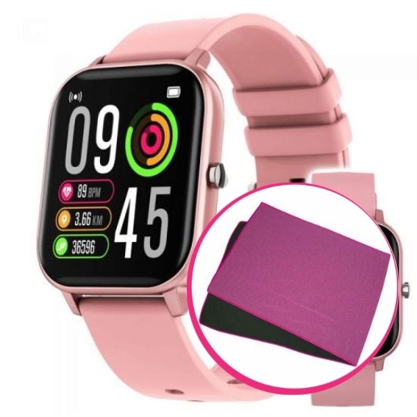 Pachet avantajos: Ceas Wellness Smart Pro, roz + Prosop cu efect de răcire Shake and Fresh Towel